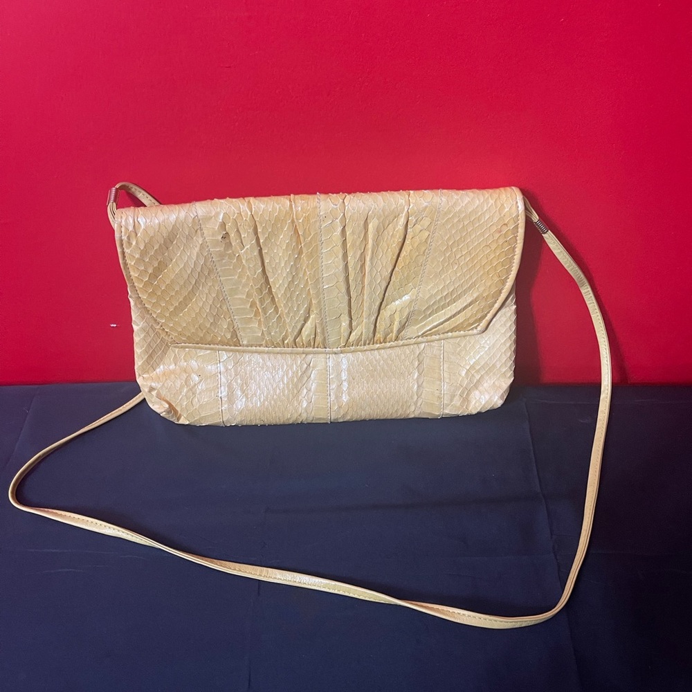 Genuine Snake skin yellow bag